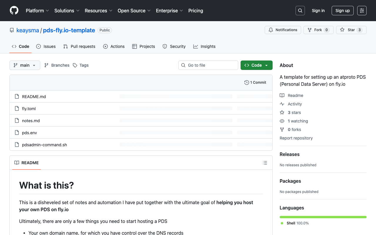 pds-fly.io-template screenshot